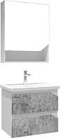 Grossman Мебель для ванной Инлайн 60 подвесная белая/бетон